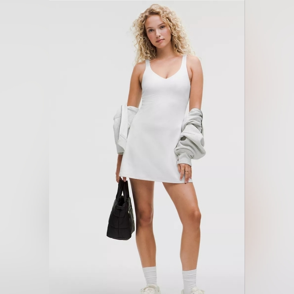 Lululemon White Athletic Tank Dress  Sleek, Minimalist & Active-ready Sizs 4